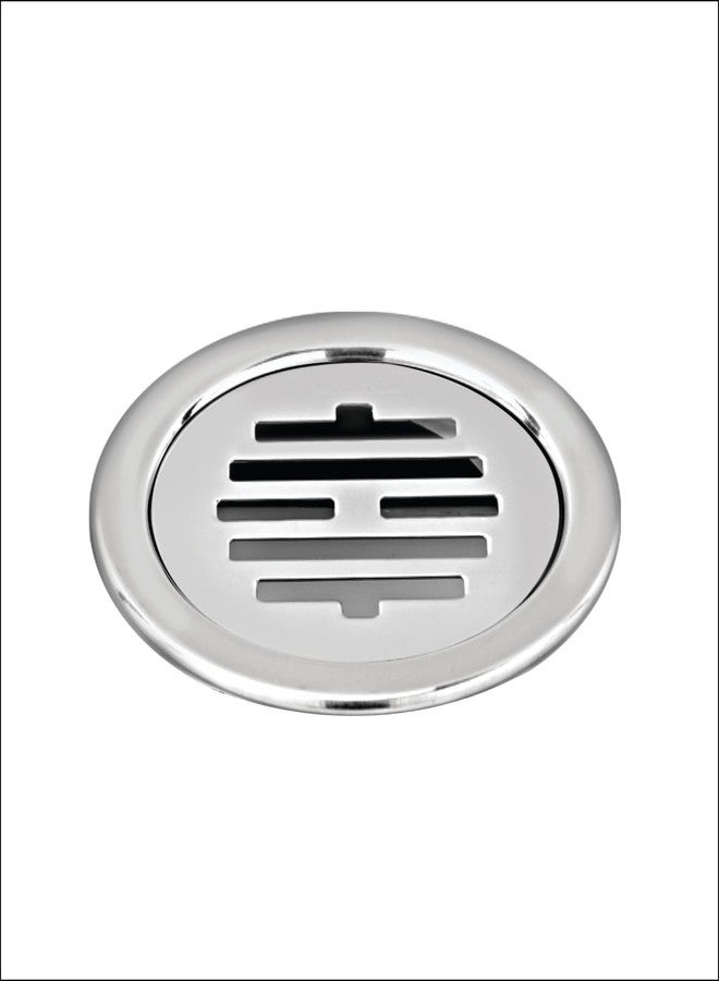 Sanjay Chilly Classic Round Floor Drain 4 INCH for Bathroom 304 Grade Stainless Steel Kitchen Floor Washbasin Bathtub Laundry Waste Water Drainer Strainer (Round Classic Silver 4 INCH) - Image 1